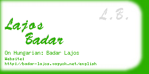 lajos badar business card